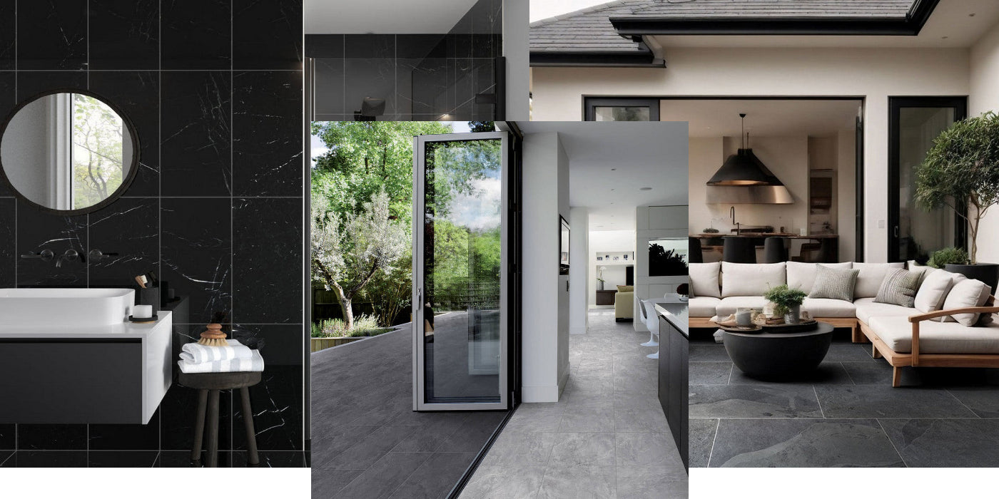 Black Tile Ideas | Ideas for any room ti install Black Tile Flooring