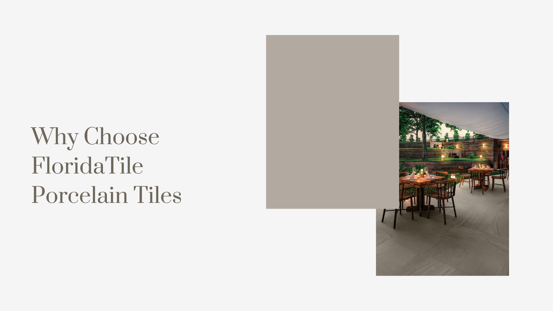 Banner showing why porcelain tiles by Florida Tile is better, it have one tile picture with its installation in room