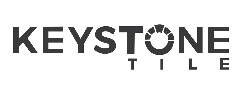 Keystone Tile | Image is showing black and white colors, image having white background with black fonts on it, fonts are"Keystone Tile", Keystone Tile Logo, Keystone Logo