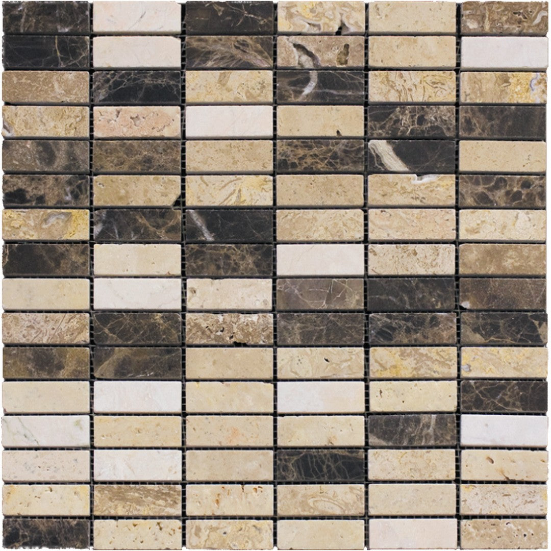 MiR Marbella 12" x 12" Polished Marble Weave Mosaic