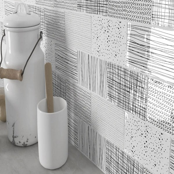 WOW-Crafted-3-x-6-Glossy-Décor-Ceramic-Tile-Décor-B-&-W