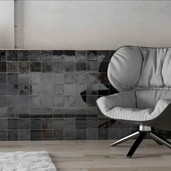 WOW-Mestizaje-Zellige-Décor-5-x-5-Glossy-Ceramic-Tile-Graphite