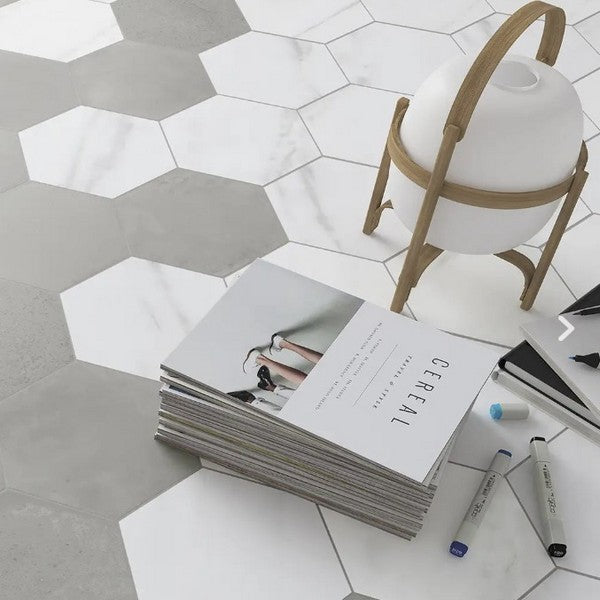 WOW-Love-Affairs-Calacatta-8-x-9-Matte-Porcelain-Hexagon-Tile-Calacatta