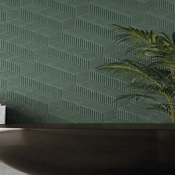 WOW-Spike-Bars-B-6-x-10-Glossy-Ceramic-Tile-Royal-Green