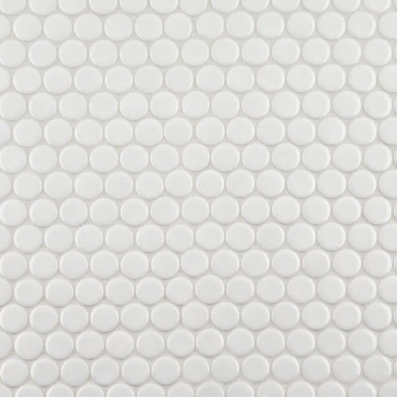Jeffrey Court Vintage Studio 11.38" x 12.25" Gloss 0.75" Penny Round Porcelain Mosaic