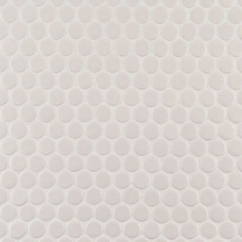 Jeffrey Court Vintage Studio 11.38" x 12.25" Matte 0.75" Penny Round Porcelain Mosaic