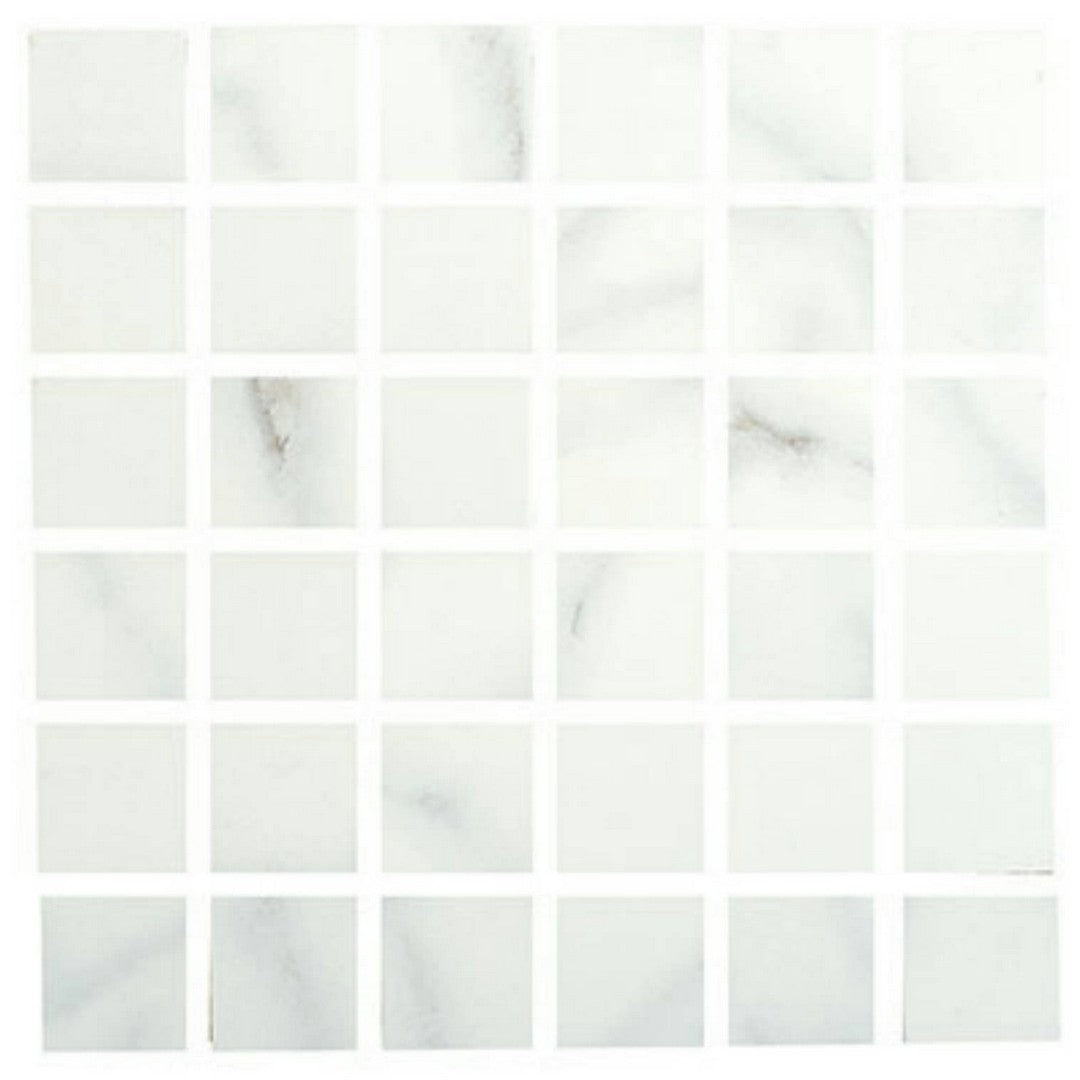 Alfagres Calacata 12" x 12" Matte Ceramic 2" Mesh Mosaic
