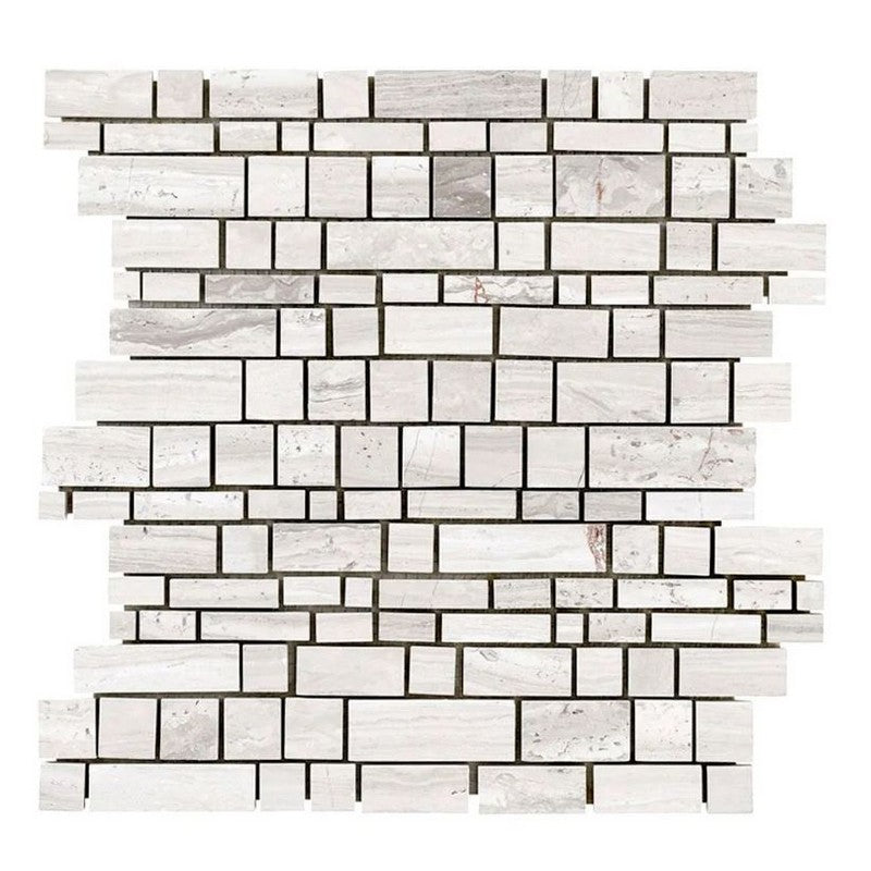 Jeffrey Court Steam Stone 12" x 12.38" Honed Moderna Natural Stone Mosaic