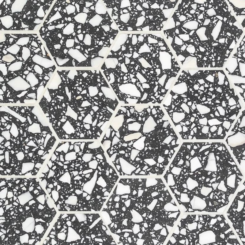 Jeffrey Court Modern Mixer 10.5" x 12.13" Semi-Polished 3" Hexagon Natural Stone Mosaic