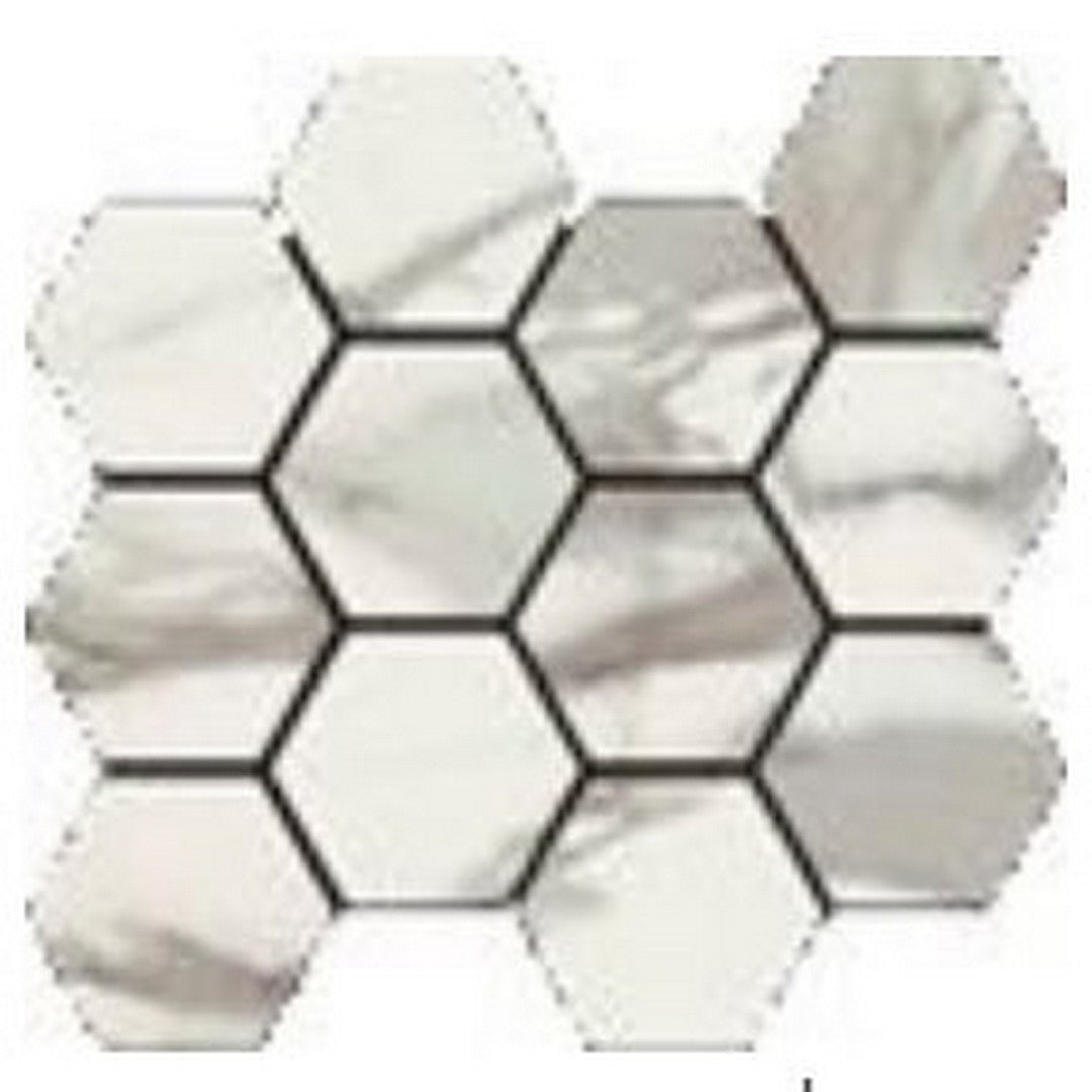 Happy Floors Italia 12" x 14" Natural Porcelain Hexagon Mosaic