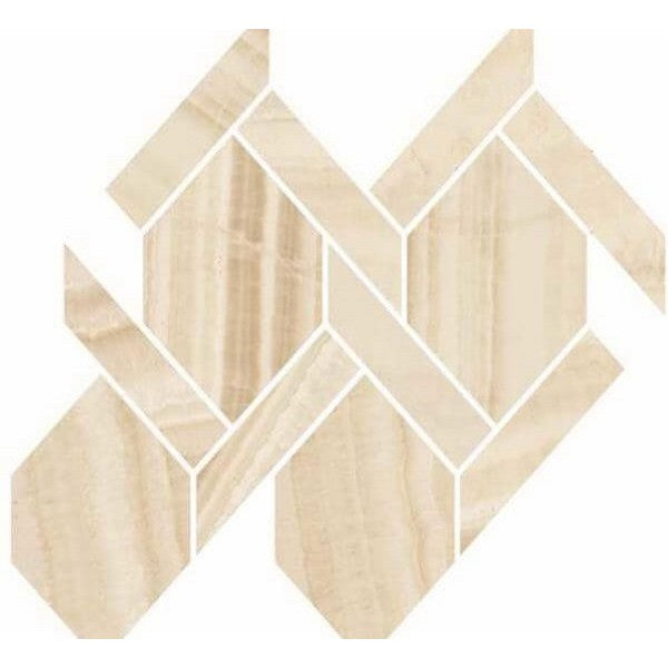 Happy Floors Onyx 13" x 14.5" Natural Porcelain Rope Mosaic