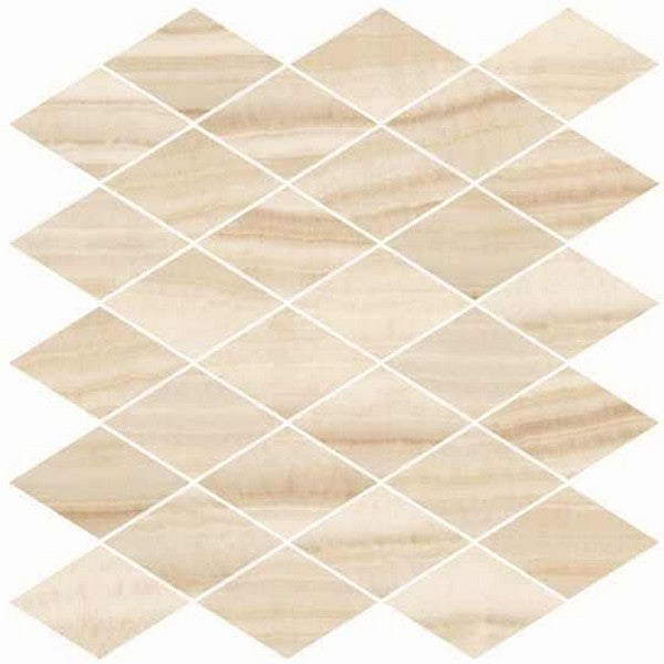 Happy Floors Onyx 12" x 13.5" Natural Porcelain Rhomboid Mosaic