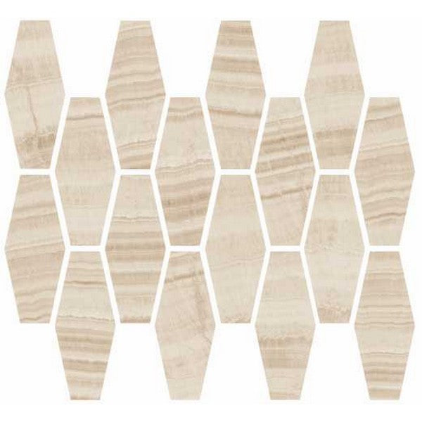 Happy Floors Onyx 12" x 12" Polished Porcelain Long Hexagon Mosaic (Sale)