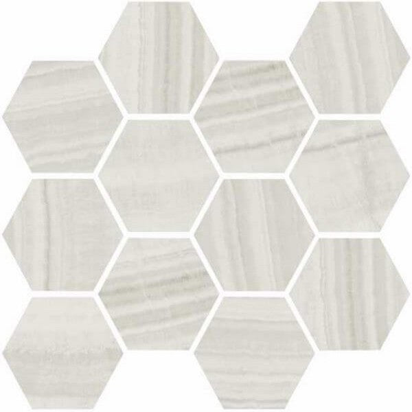 Happy Floors Onyx 12" x 14" Natural Porcelain Hexagon Mosaic