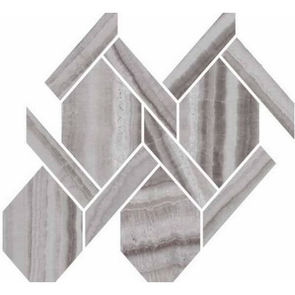 Happy Floors Onyx 13" x 14.5" Natural Porcelain Rope Mosaic