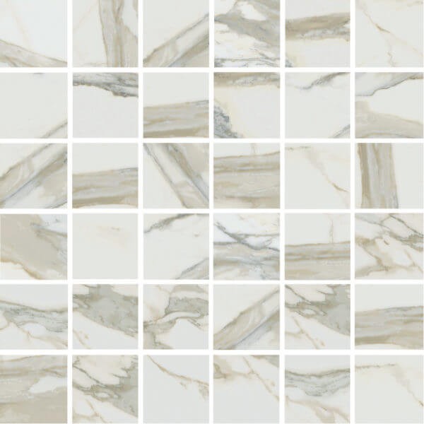 Happy Floors Stratus 12" x 12" Natural Porcelain 2" Mosaic