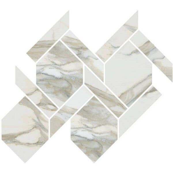 Happy Floors Stratus 13" x 14.5" Interlocking Natural Porcelain Rope Mosaic