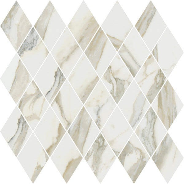 Happy Floors Stratus 12.5" x 13.5" Interlocking Natural Porcelain Rhomboid Mosaic