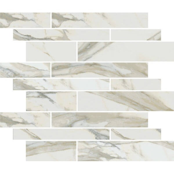 Happy Floors Stratus 12" x 12" Interlocking Polished Porcelain Muretto Mosaic