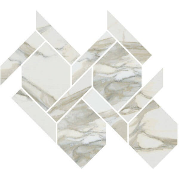 Happy Floors Stratus 13" x 14.5" Interlocking Polished Porcelain Rope Mosaic