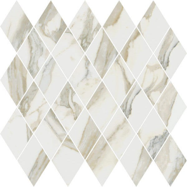 Happy Floors Stratus 12.5" x 13.5" Interlocking Polished Porcelain Rhomboid Mosaic