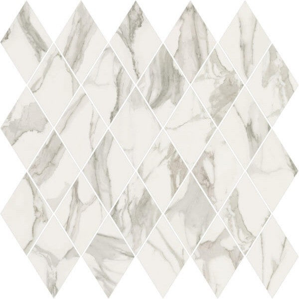 Happy Floors Stratus 12.5" x 13.5" Interlocking Natural Porcelain Rhomboid Mosaic