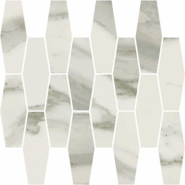 Happy Floors Stratus 12" x 12" Interlocking Polished Porcelain Elongated Hexagon Mosaic