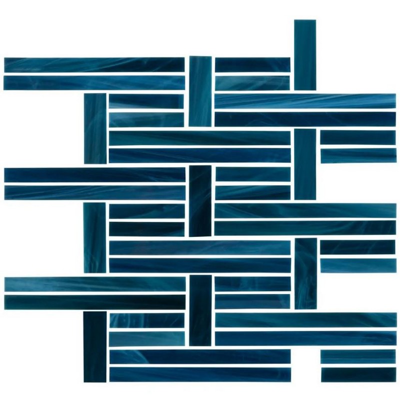 Jeffrey Court Cubist 9.38" x 11.13" Gloss Perpendicular Glass Mosaic