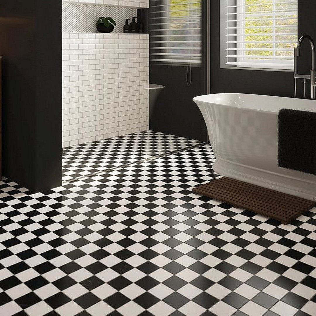 Shaw-Eterna-12.13-x-12.13-Lightly-Textured-Natural-Stone-Chkr-Mosaic-Castel-Nero-Marquina