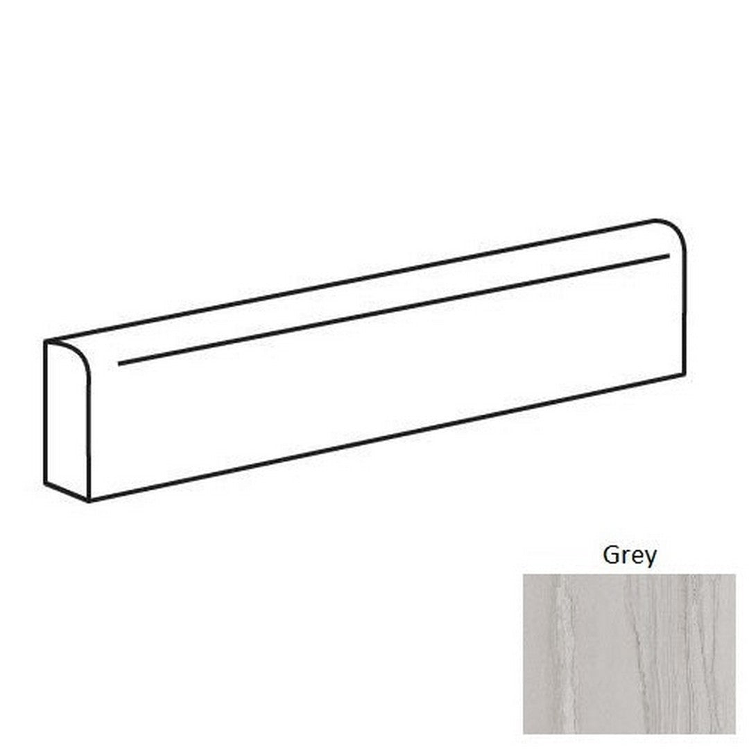 Happy Floors Silver 3" x 24" Pressed Natural Porcelain Bullnose