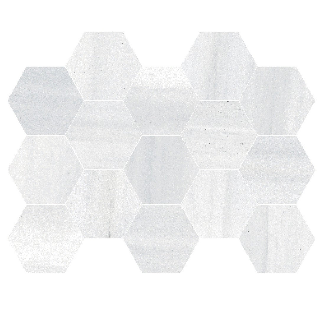 Happy Floors Macael 10" x 14" Interlocking Natural Porcelain Hexagon Mosaic