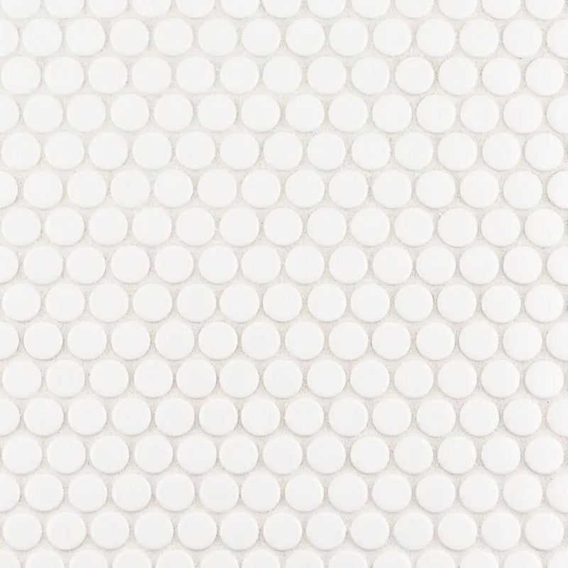 Jeffrey Court Essentials 11.25" x 12.25" Gloss 0.75" Penny Round Porcelain Mosaic