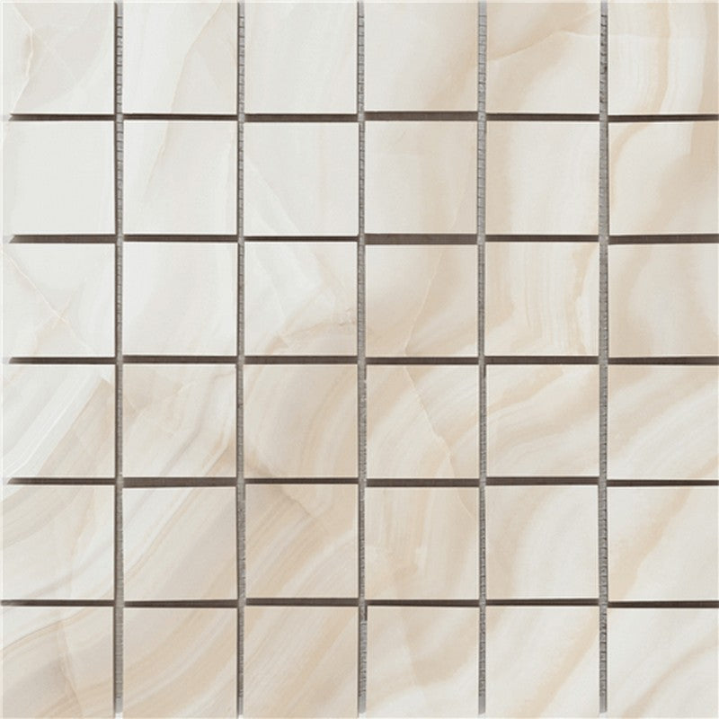 Happy Floors Athena 12" x 12" Natural Porcelain 2" Mosaic