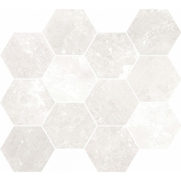 Happy Floors Salt Stone 12" x 14" Square Matte Porcelain Hexagon Mosaic