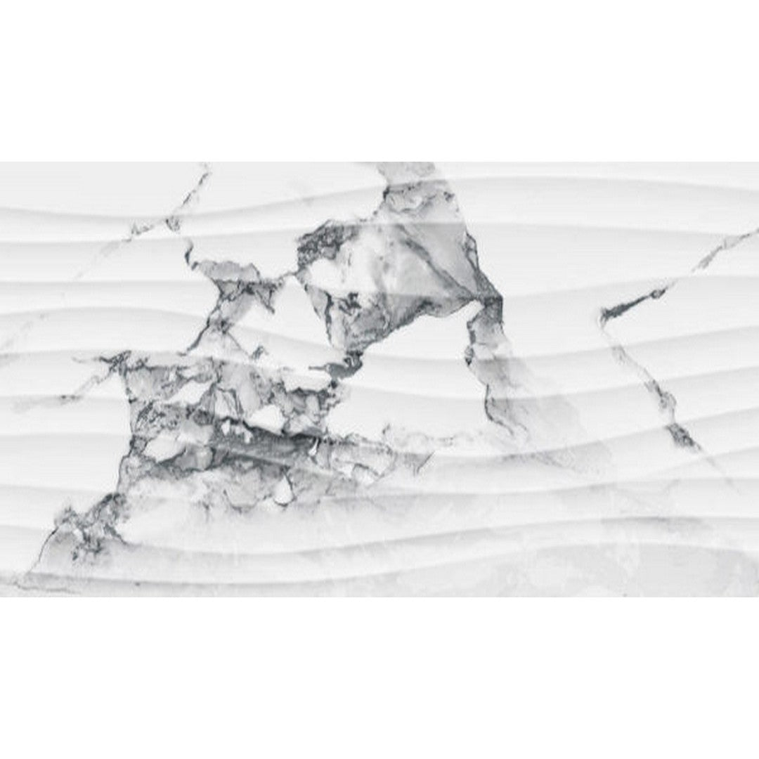 Happy Floors Crash 12" x 36" Rectified Glossy Ceramic Wave Tile (Sale)