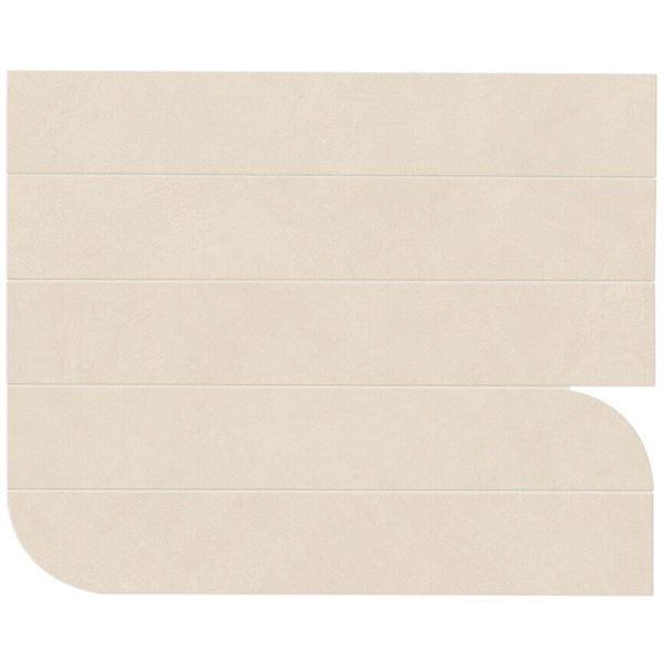 Happy Floors B-Natural 16" x 19.63" Matte Porcelain Piano Mosaic