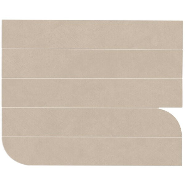 Happy Floors B-Natural 16" x 19.63" Matte Porcelain Piano Mosaic