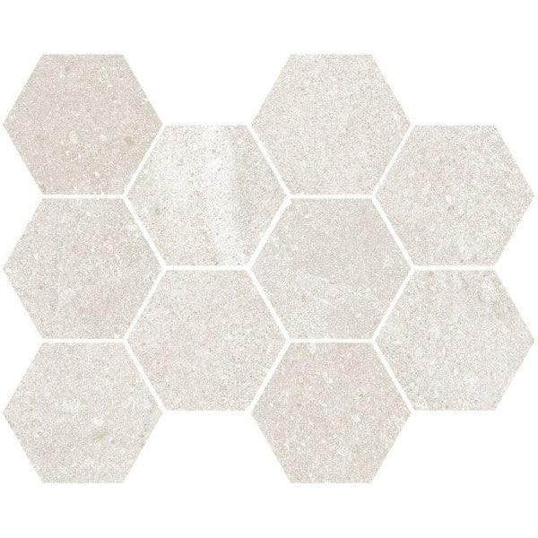 Happy Floors Austral 8" x 10" Natural Porcelain 3" Hexagon Mosaic