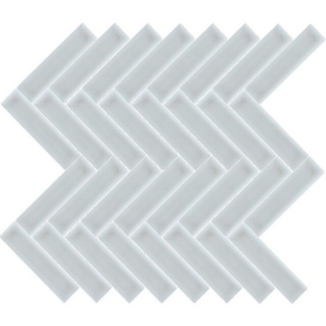 Happy Floors Artisan 12" x 12" Glossy Herrinbone Ceramic Mosaic