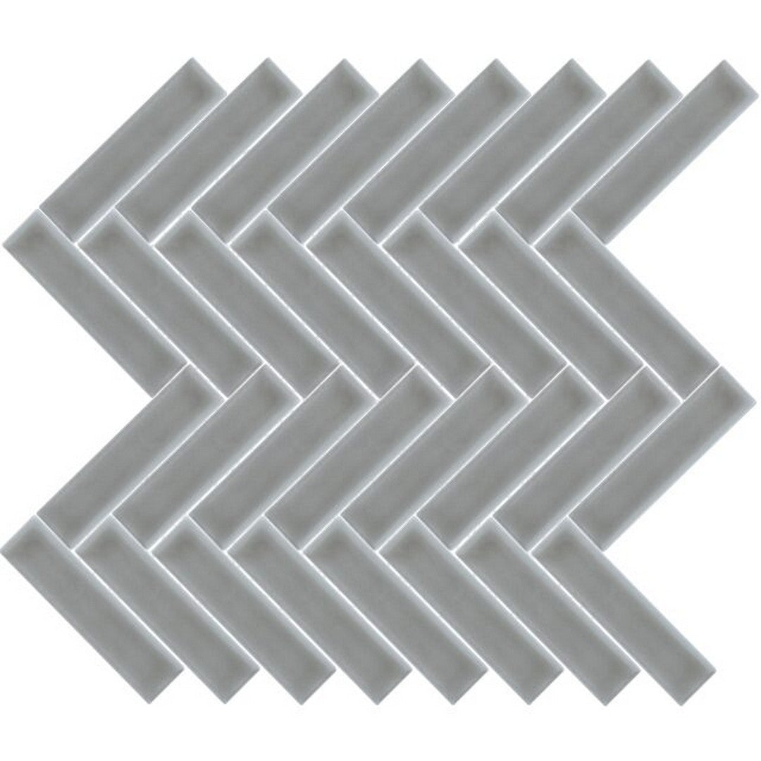 Happy Floors Artisan 12" x 12" Glossy Herrinbone Ceramic Mosaic