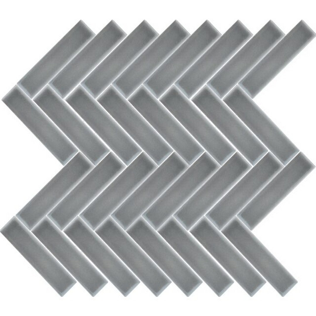 Happy Floors Artisan 12" x 12" Glossy Herrinbone Ceramic Mosaic