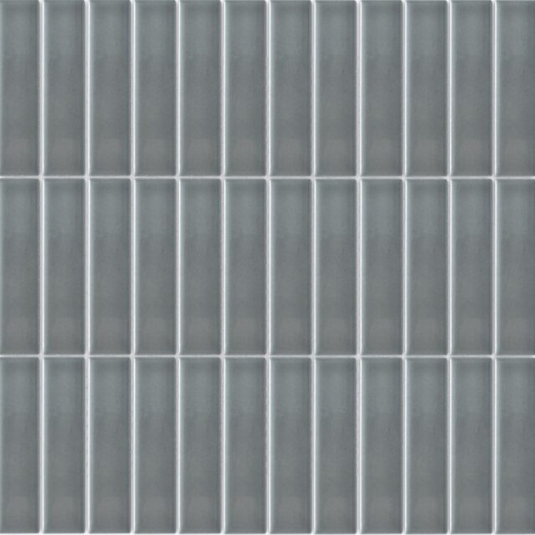 Happy Floors Artisan 12" x 12" Glossy Ceramic Soldier Stack Mosaic