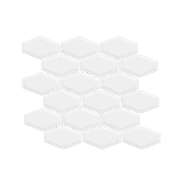 Happy Floors Artisan 10.5" x 11" Glossy Porcelain Elongated Hexagon Mosaic