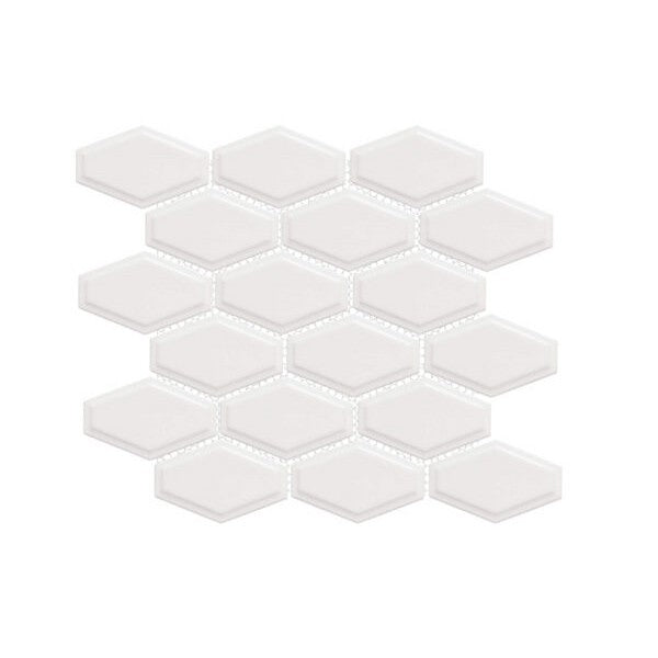 Happy Floors Artisan 10.5" x 11" Glossy Porcelain Elongated Hexagon Mosaic