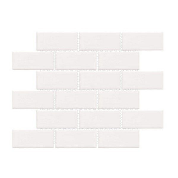 Happy Floors Artisan 11.5" x 11.5" Glossy Porcelain 2x4" Flat Brick Mosaic