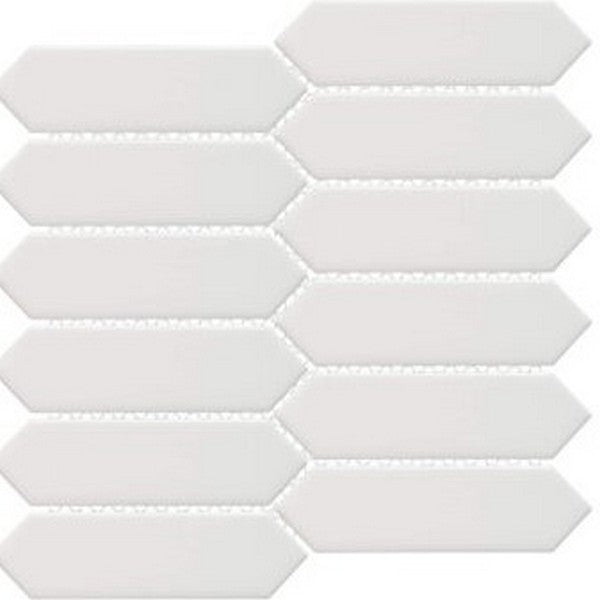 Happy Floors Artisan 11" x 11.5" Glossy Porcelain Picket Mosaic