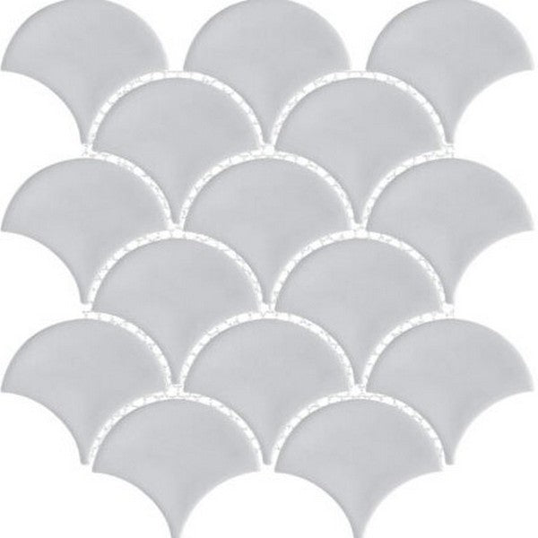 Happy Floors Artisan 10" x 10.5" Glossy Porcelain Fan Mosaic