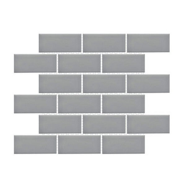 Happy Floors Artisan 11.5" x 11.5" Glossy Porcelain 2x4" Flat Brick Mosaic