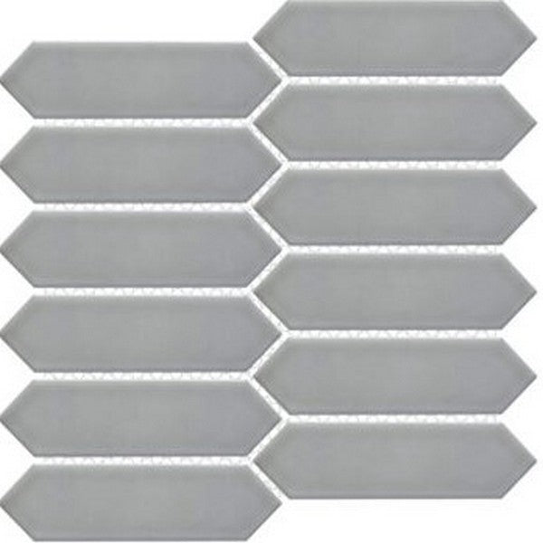 Happy Floors Artisan 11" x 11.5" Glossy Porcelain Picket Mosaic