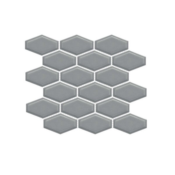Happy Floors Artisan 10.5" x 11" Glossy Porcelain Elongated Hexagon Mosaic